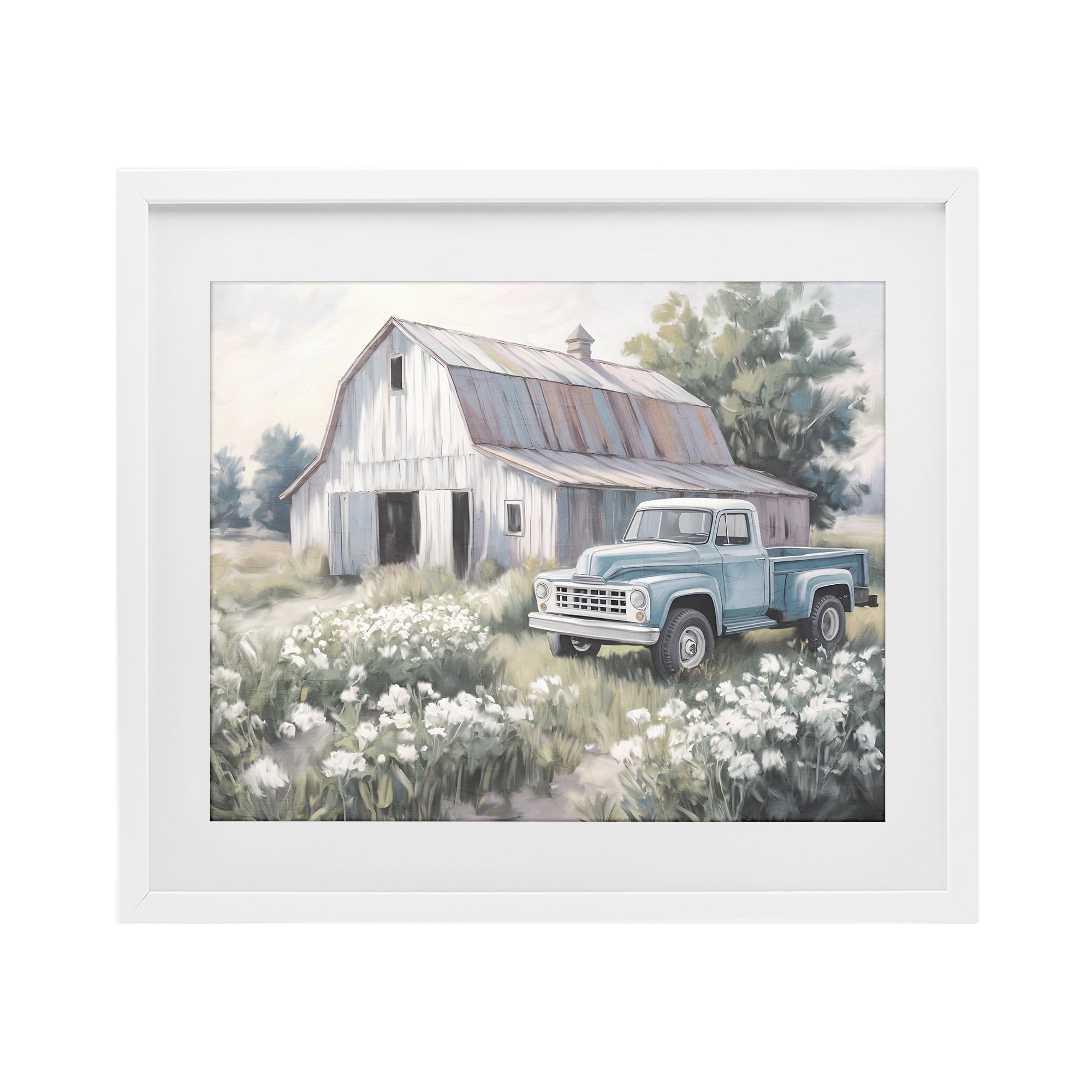 Stupell Industries Pastoral Farm Dreams White Framed Print Under Glass, design by Kim Allen
