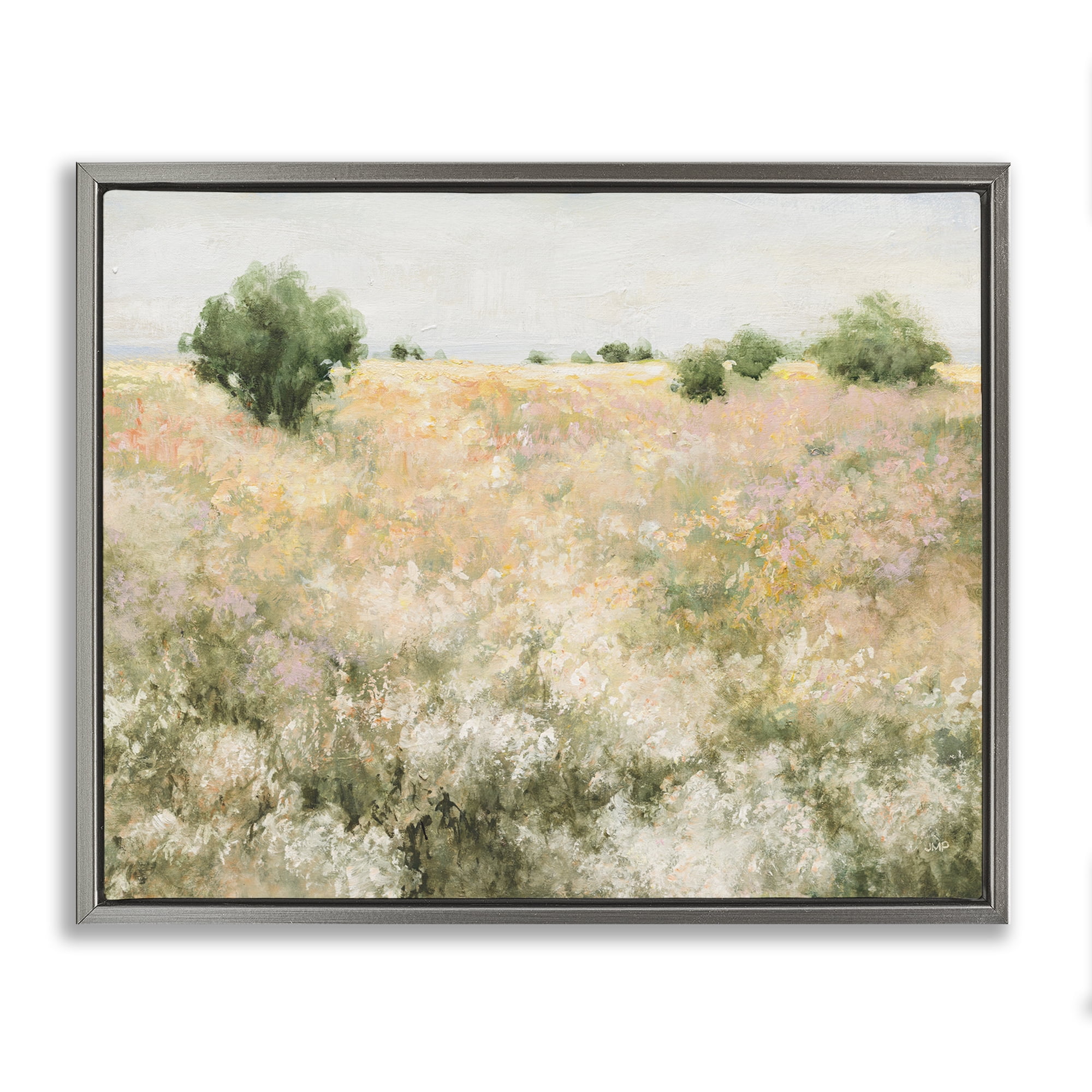 Stupell Industries Pastoral Freedom Field Gray Framed Floater Canvas Wall Art, design by Julia Purinton