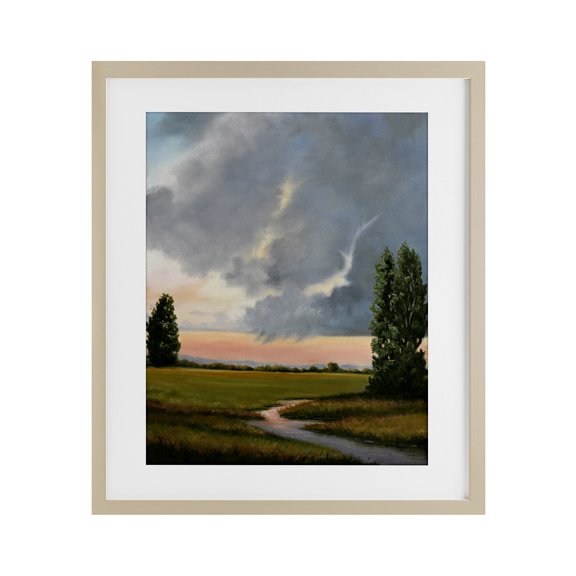 Stupell Industries Pastoral Path at Sunset Birch Framed Print Under Glass design by Julie Peterson, 16 x 13