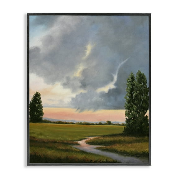 Stupell Industries Pastoral Path at Sunset Black Framed Giclee Art design by Julie Peterson, 14 x 11