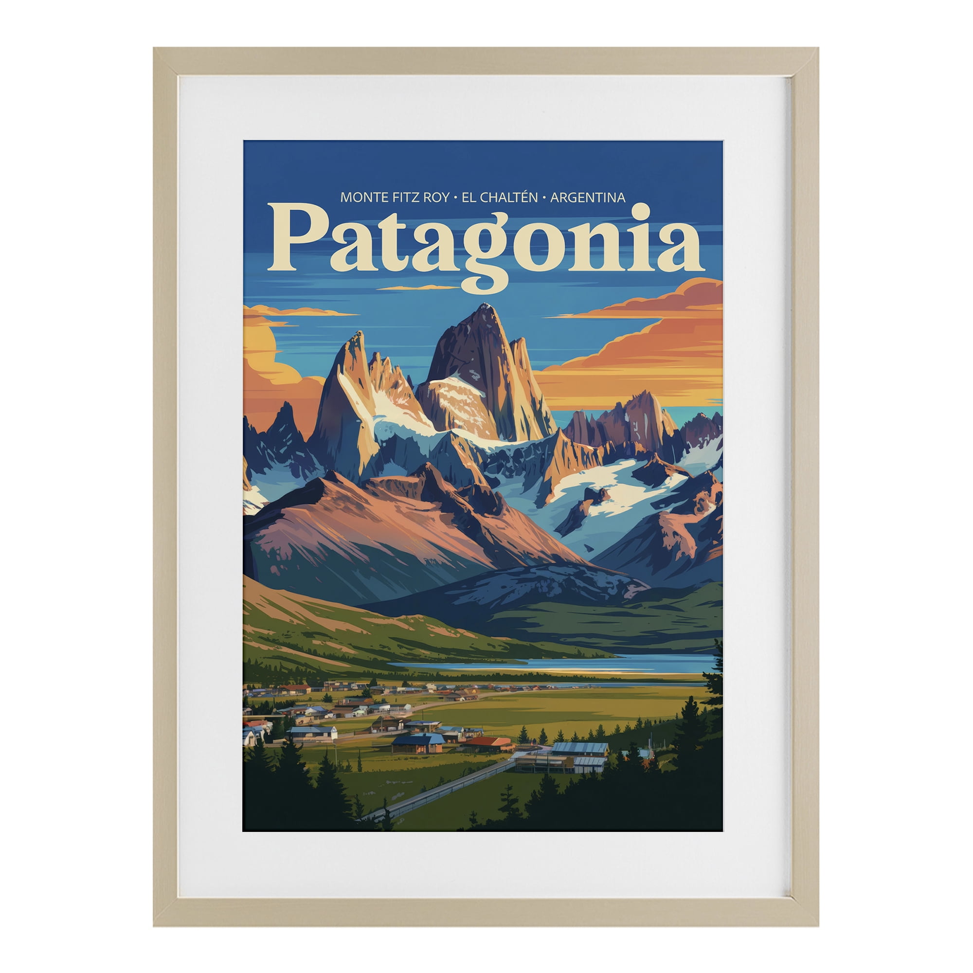 Stupell Industries Patagonia Valley Landscape Birch Framed Print Under Glass, design by Andreas Magnusson