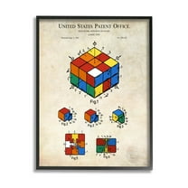 Stupell Industries Patent Office Logic Toy Diagram Graphic Art Black Framed Art Print Wall Art, Design by Karl Hronek
