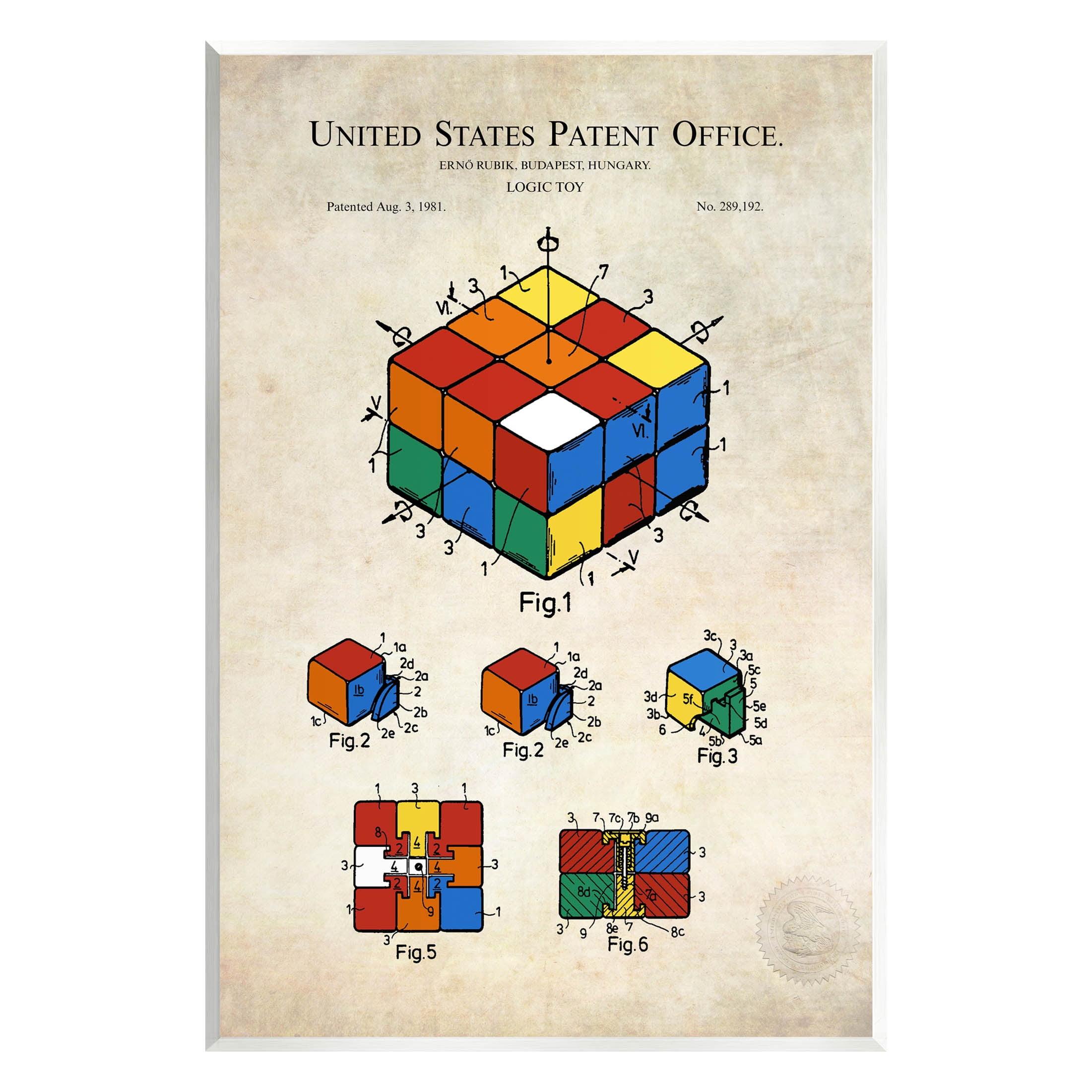 Stupell Industries Patent Office Logic Toy Diagram Graphic Art Unframed Art Print Wall Art, Design by Karl Hronek