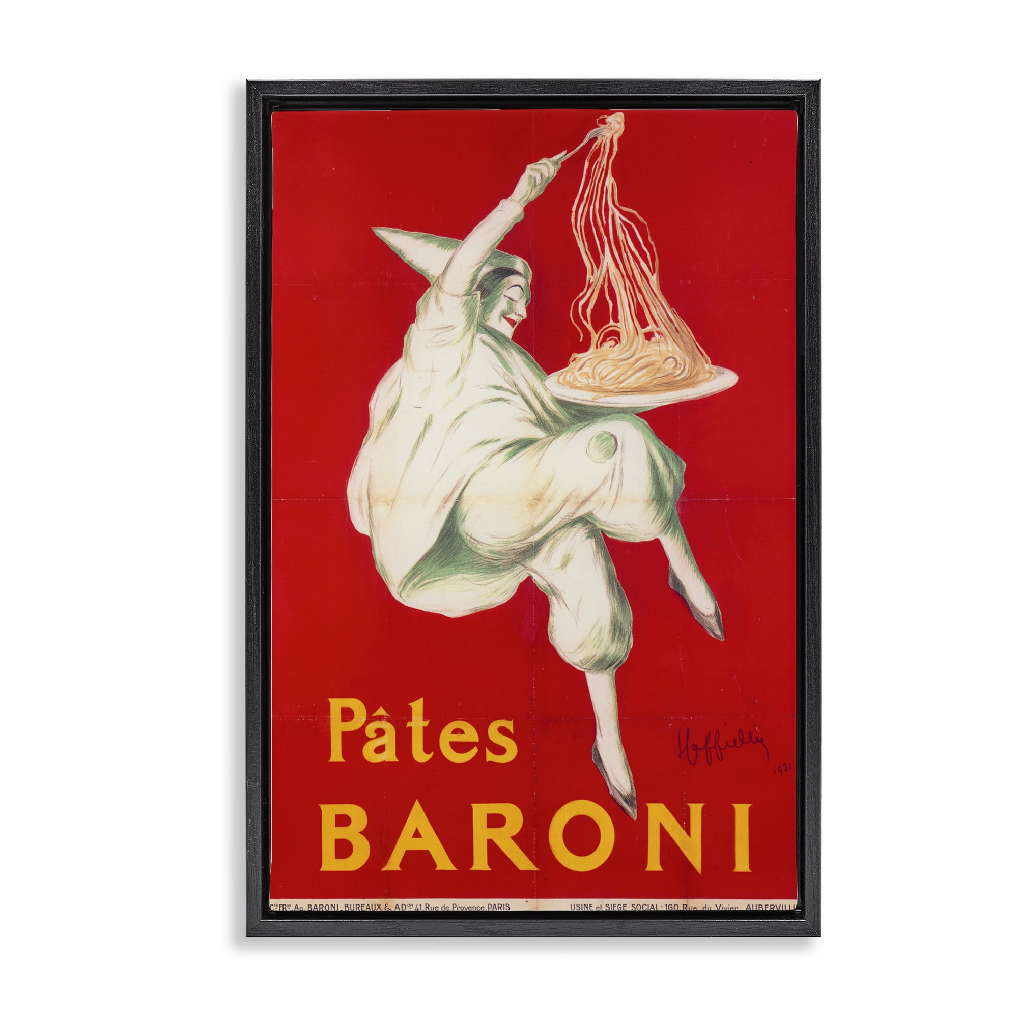 Stupell Industries Pates Baroni Advertisement Black Framed Floater Canvas Wall Art, design by Vintage Hustle