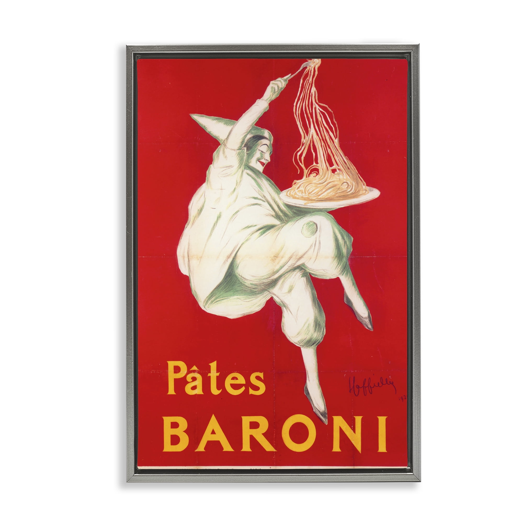 Stupell Industries Pates Baroni Advertisement Gray Framed Floater Canvas Wall Art, design by Vintage Hustle