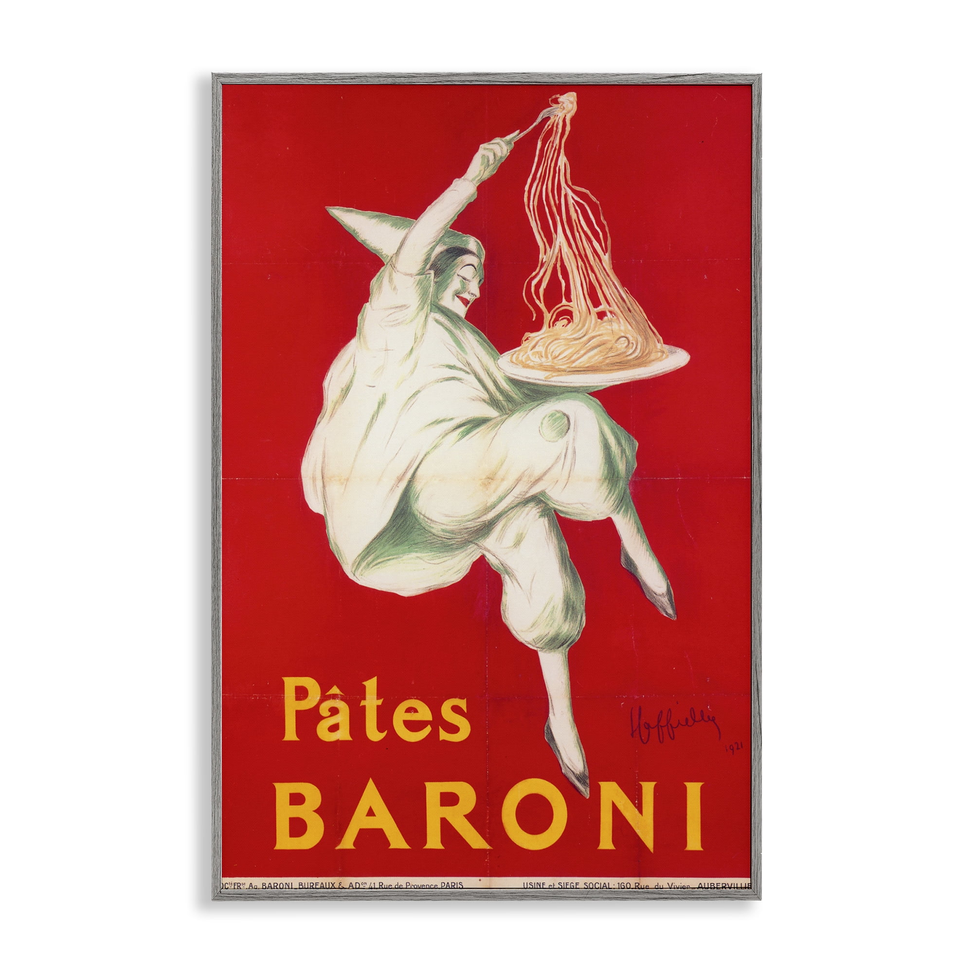 Stupell Industries Pates Baroni Advertisement Gray Framed Giclee Art, design by Vintage Hustle