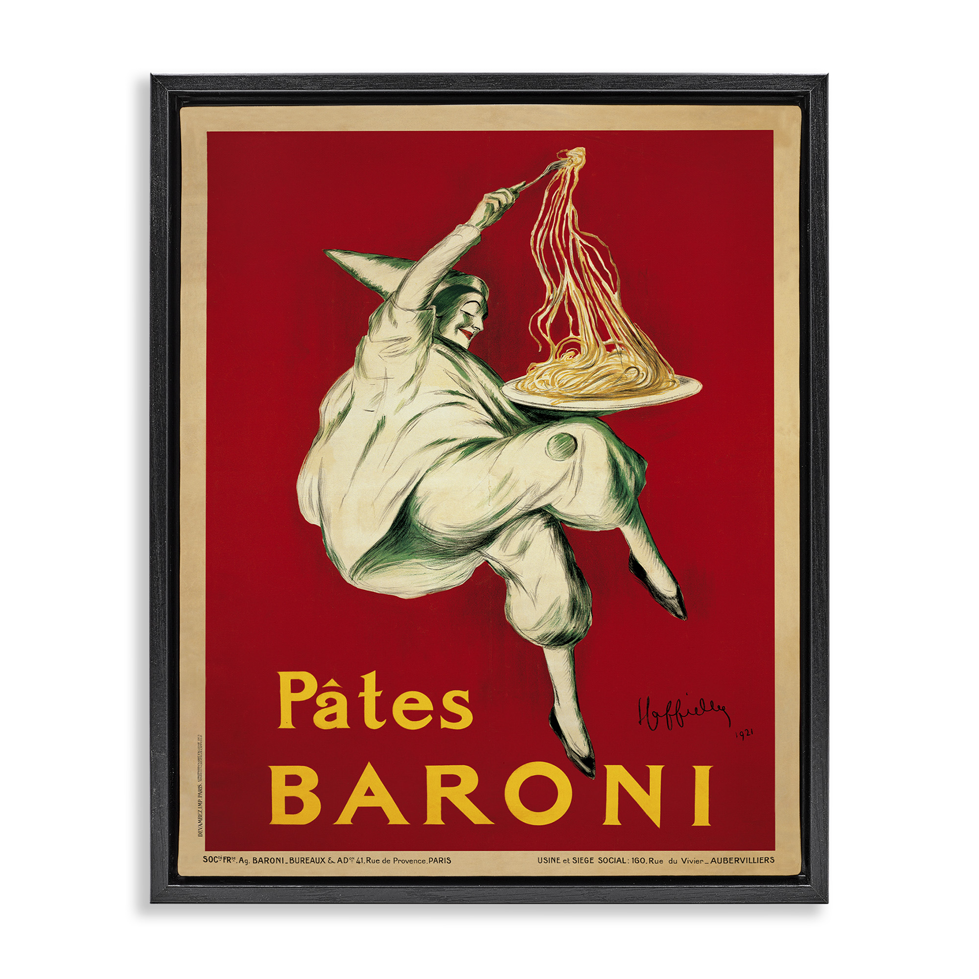 Stupell Industries Pates Baroni Vintage Food Poster Food & Beverage Painting Black Floater Framed Canvas Art Print Wall Art, 25 x 31