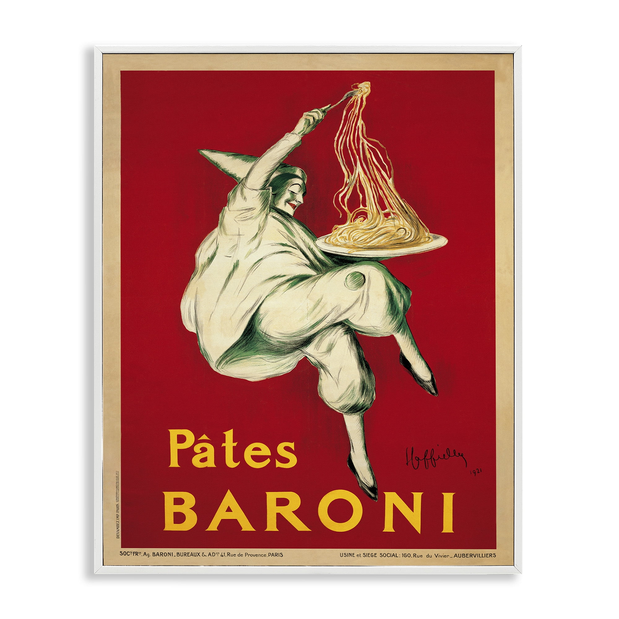 Stupell Industries Pates Baroni Vintage Food Poster Food & Beverage Painting White Framed Art Print Wall Art, 24 x 30