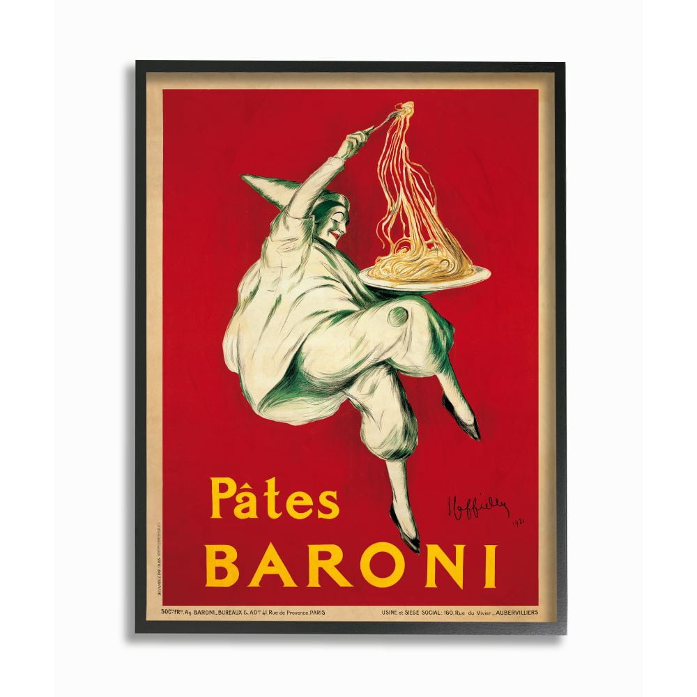 Stupell Industries Pates Baroni Vintage Poster Food Design Graphic Art Black Framed Art Print Wall Art, 16x20, by Marcello Dudovich