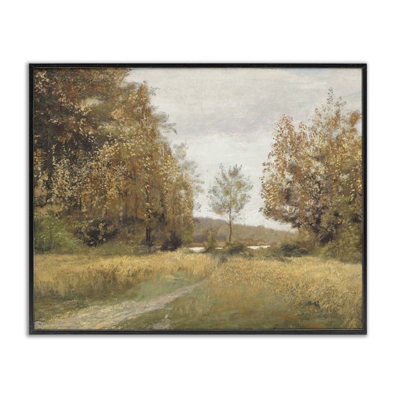 Stupell Industries Path Through Autumn Trees Black Framed Giclee Art, design by Amber Sterling