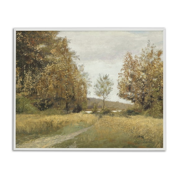Stupell Industries Path Through Autumn Trees White Framed Giclee Art, design by Amber Sterling
