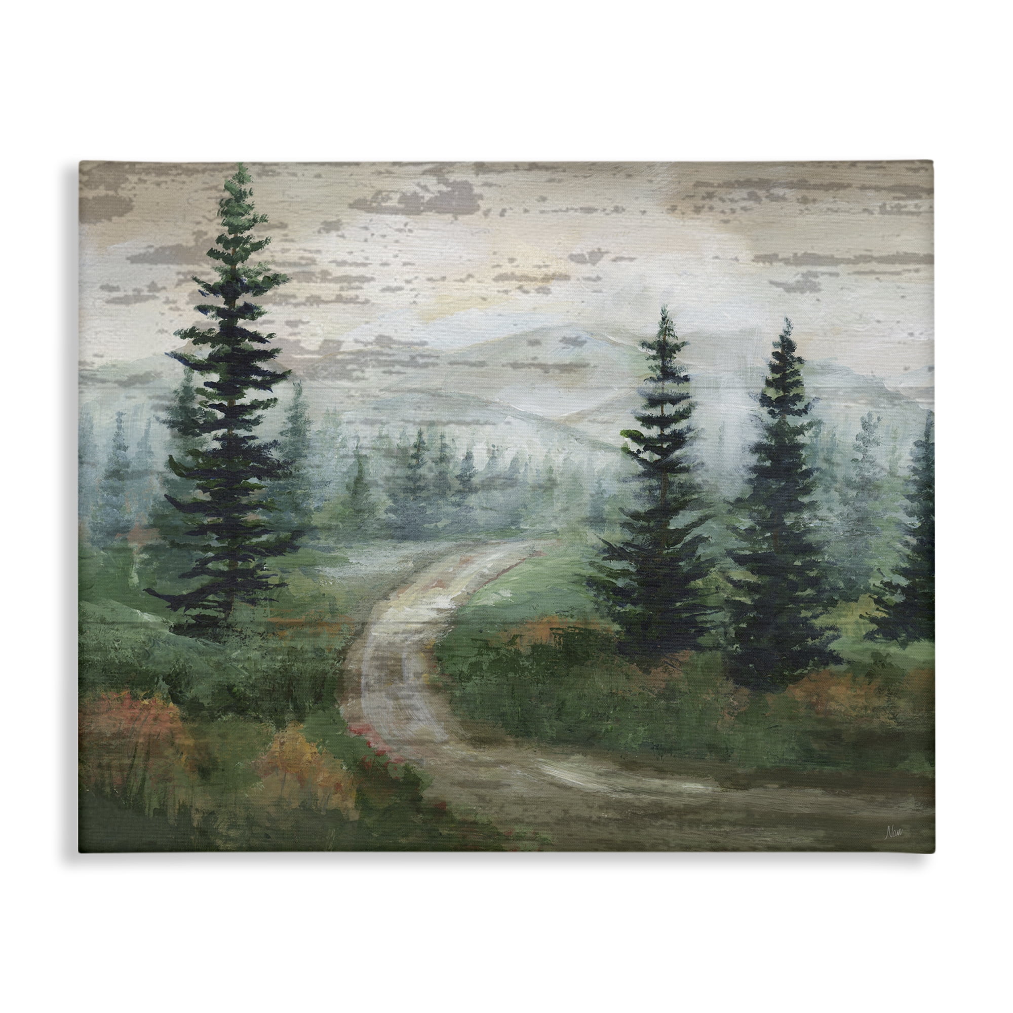Stupell Industries Path Through Wilderness Landscape & Nature Painting Wrapped Canvas Art Print Wall Art, 48 x 36