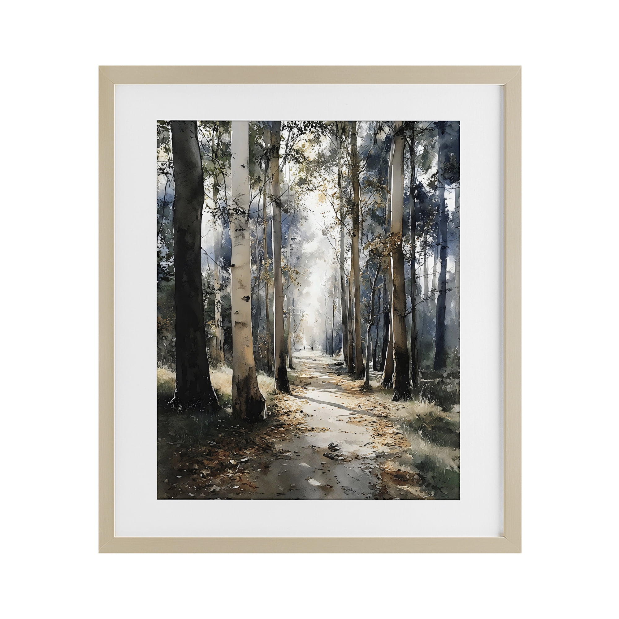 Stupell Industries Path in Autumn Light Birch Framed Print Under Glass, design by Franklyn Gregory