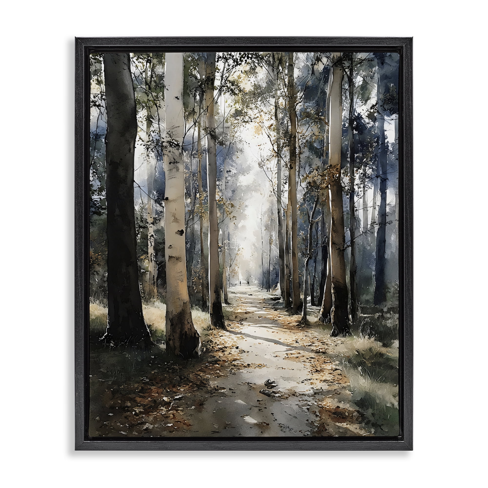 Stupell Industries Path in Autumn Light Black Framed Floater Canvas Wall Art, design by Franklyn Gregory