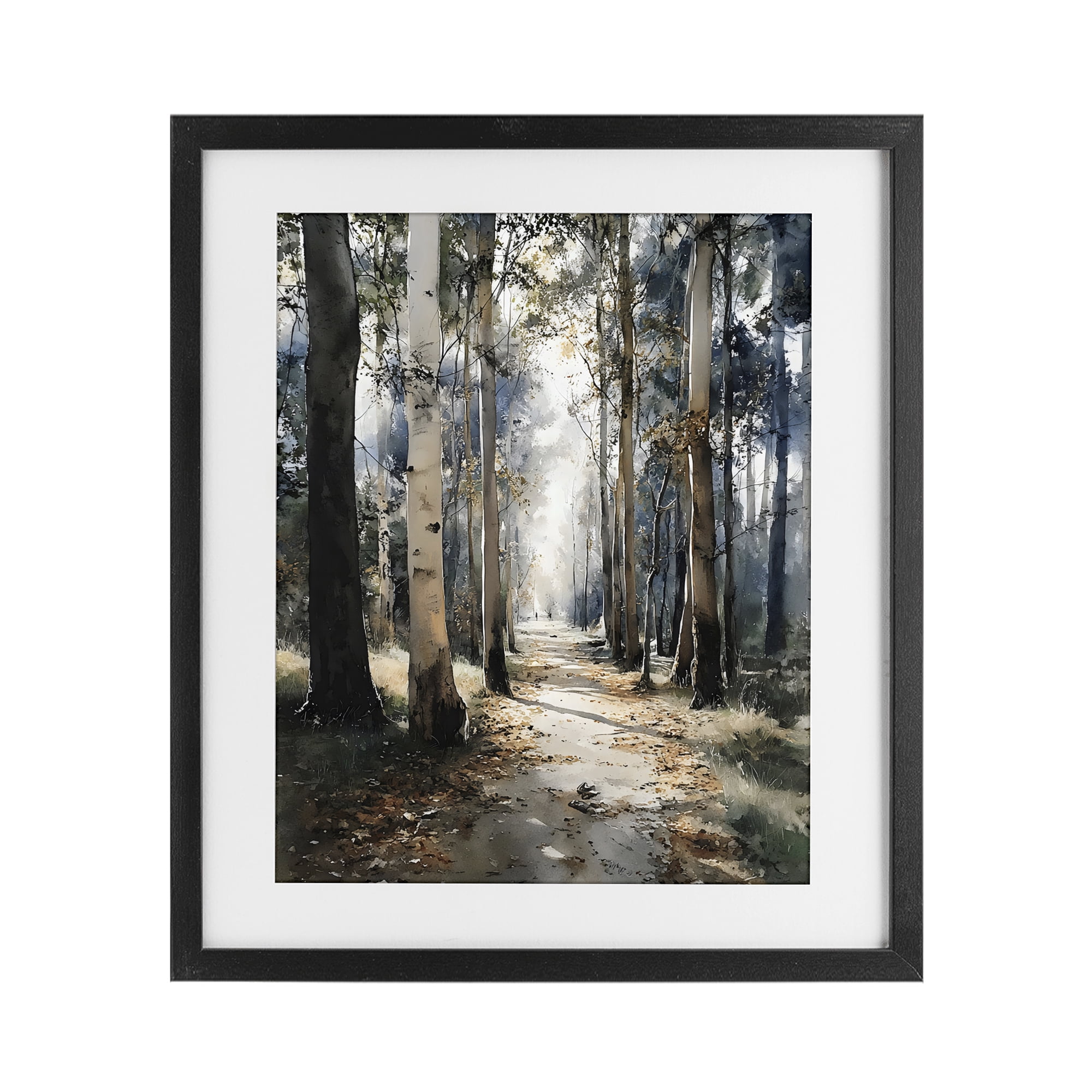 Stupell Industries Path in Autumn Light Black Framed Print Under Glass, design by Franklyn Gregory