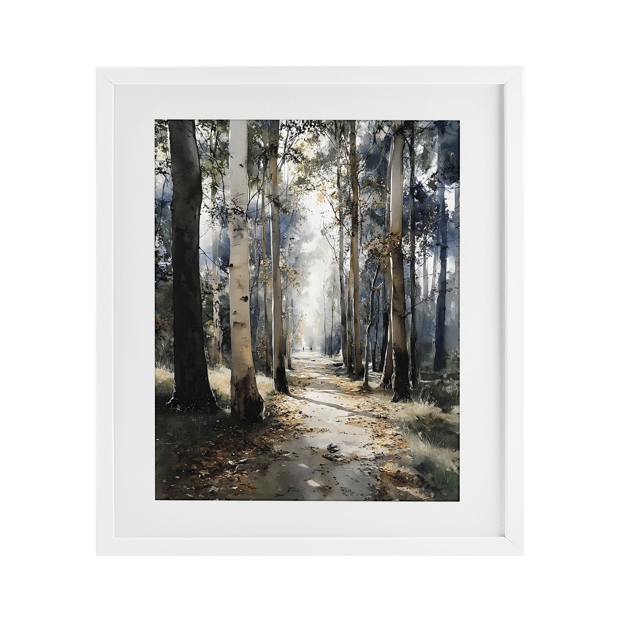 Stupell Industries Path in Autumn Light White Framed Print Under Glass, design by Franklyn Gregory