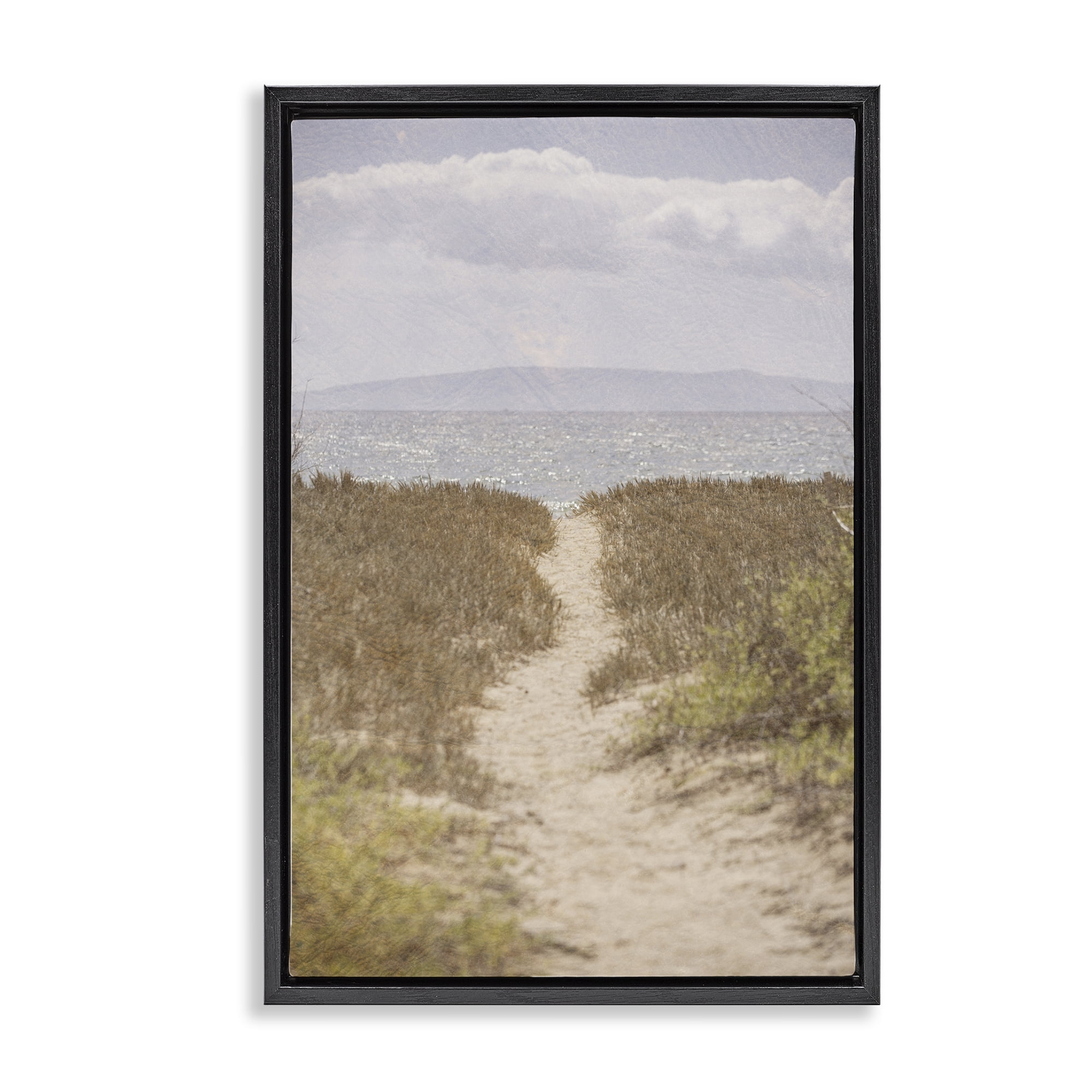 Stupell Industries Path to Misty Ocean Black Framed Floater Canvas Wall Art, design by Aaron Matheson