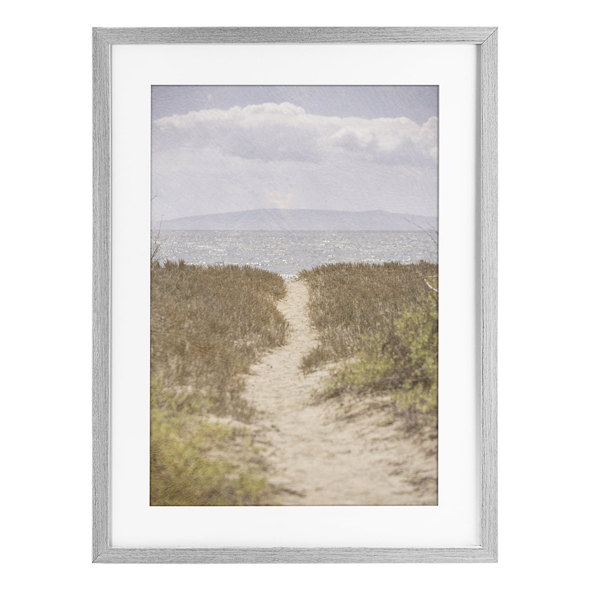 Stupell Industries Path to Misty Ocean Gray Framed Print Under Glass, design by Aaron Matheson