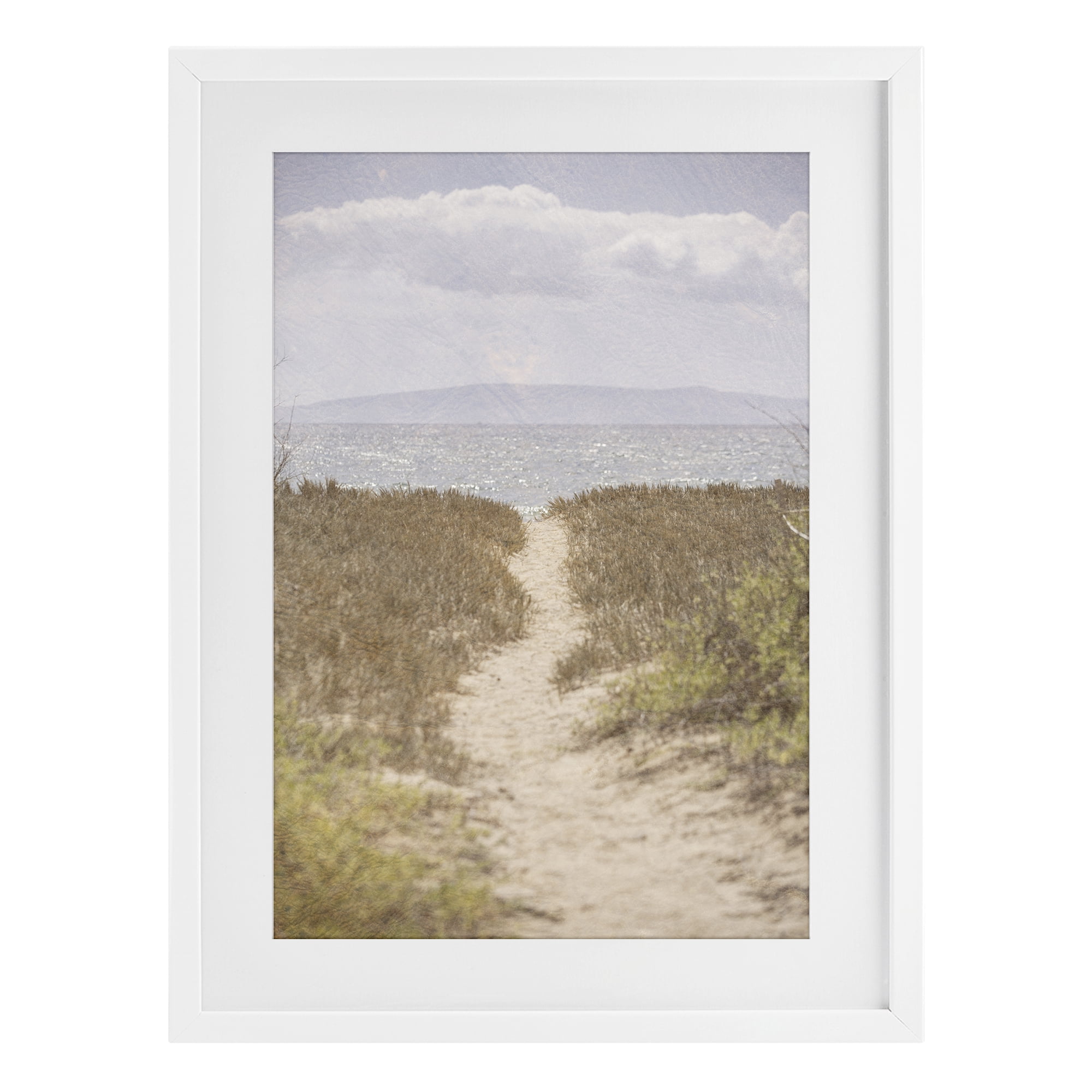Stupell Industries Path to Misty Ocean White Framed Print Under Glass, design by Aaron Matheson