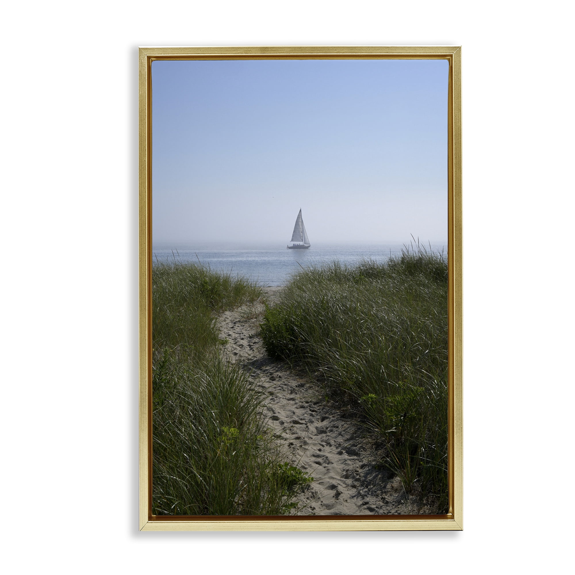 Stupell Industries Path to Morning Sail Gold Framed Floater Canvas Wall Art, design by JLM Photographs