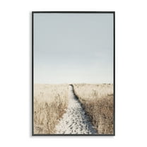 Stupell Industries Path with Sandy Footprints Landscape & Nature Photography Black Framed Art Print Wall Art, 12 x 18