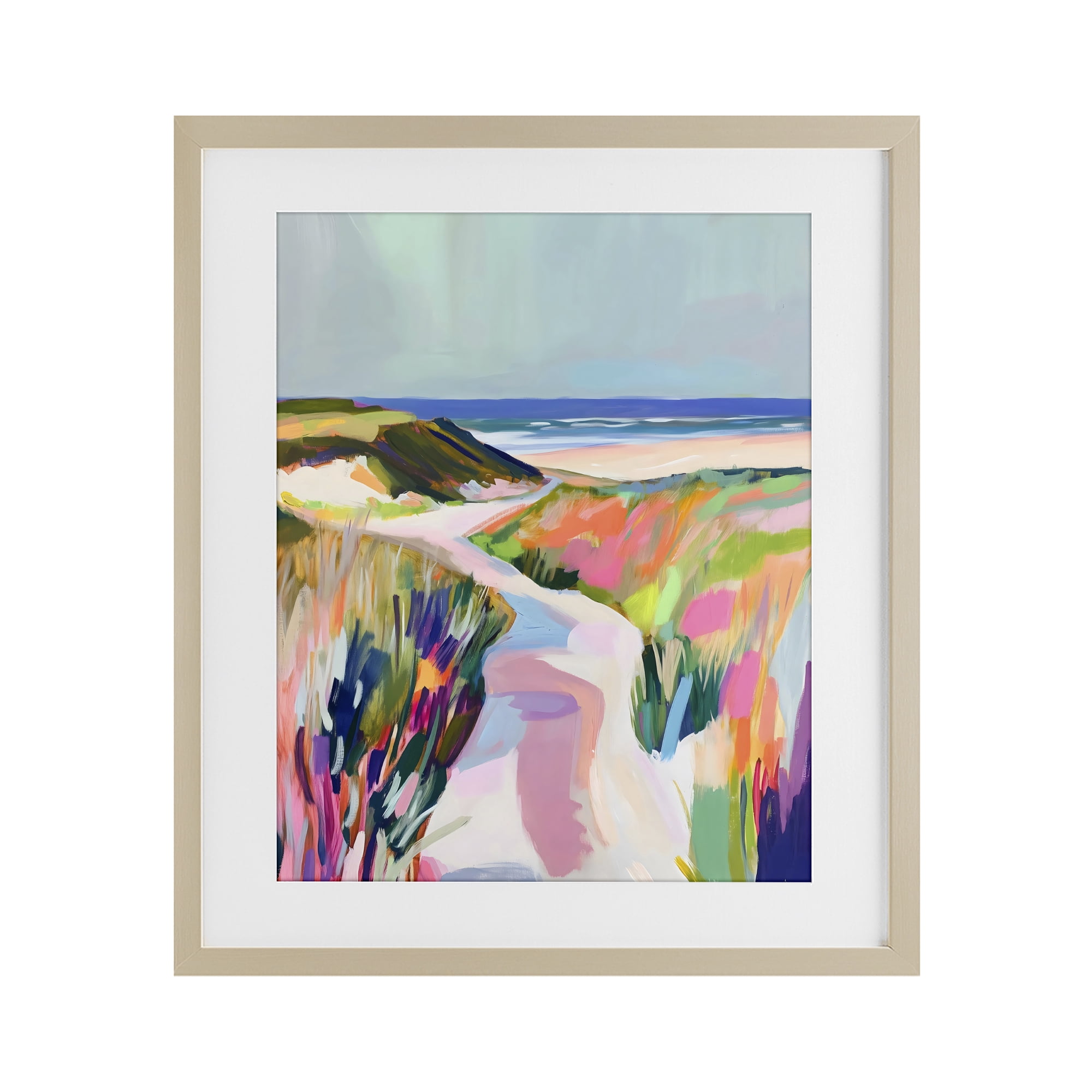 Stupell Industries Pathway Through Pastel Sand Dunes Birch Framed Print Under Glass, design by The Prints Vibe