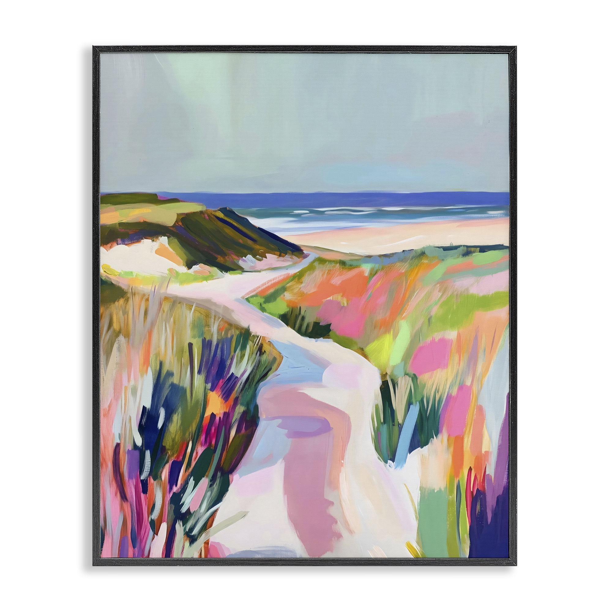 Stupell Industries Pathway Through Pastel Sand Dunes Black Framed Giclee Art, design by The Prints Vibe