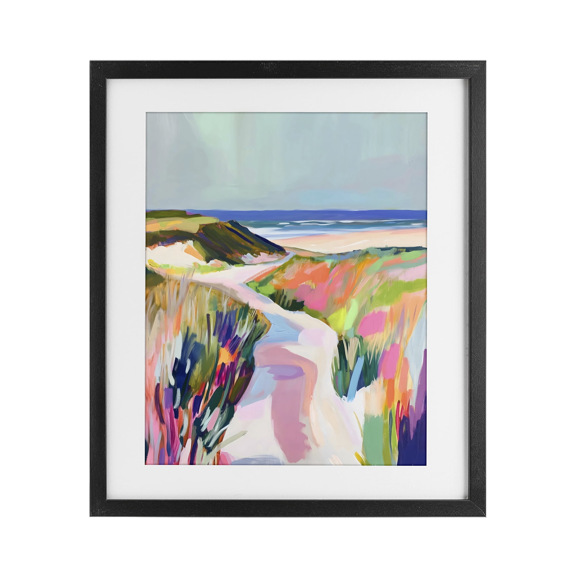 Stupell Industries Pathway Through Pastel Sand Dunes Black Framed Print Under Glass, design by The Prints Vibe