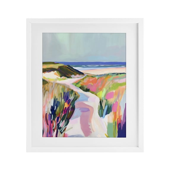 Stupell Industries Rustic Lodge Pathway Through Pastel Sand Dunes White Framed Print Under Glass, 13 x 16, by The Prints Vibe