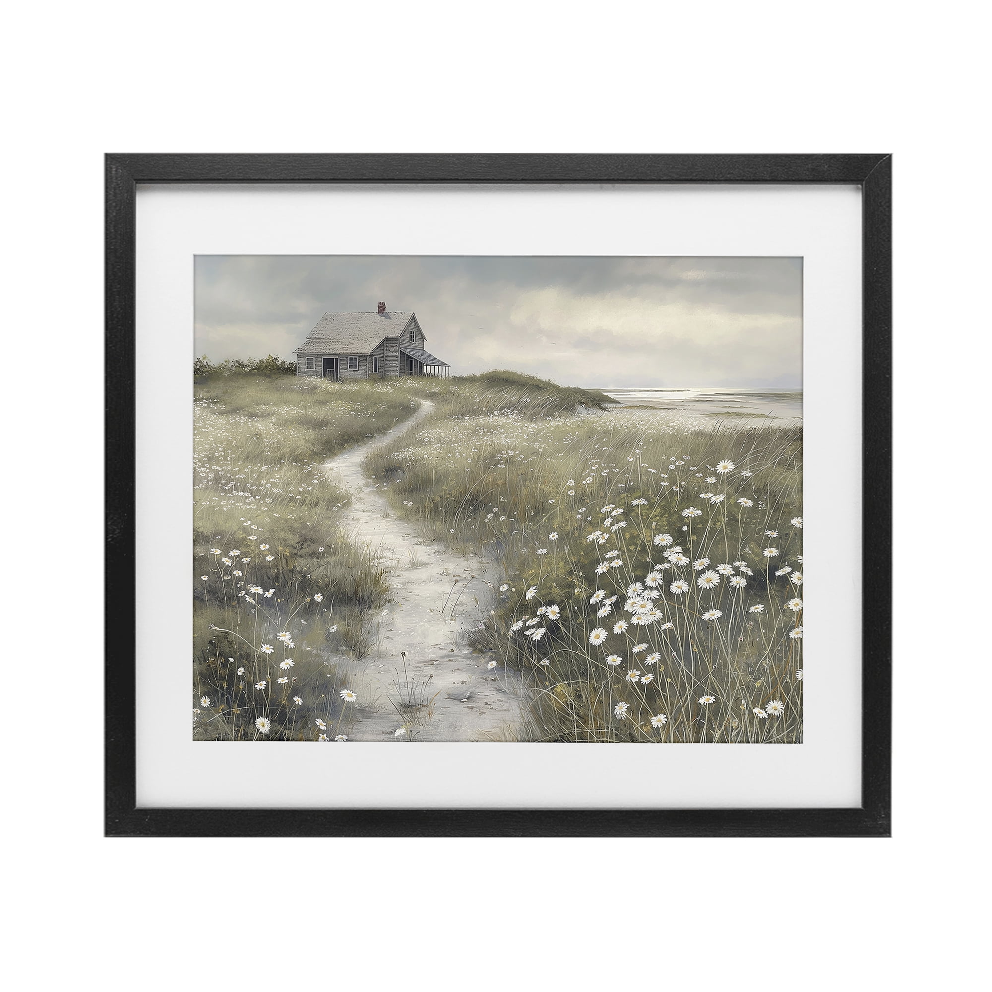 Stupell Industries Pathway To Coastal Cottage Black Framed Print Under Glass, design by Imagine It Images