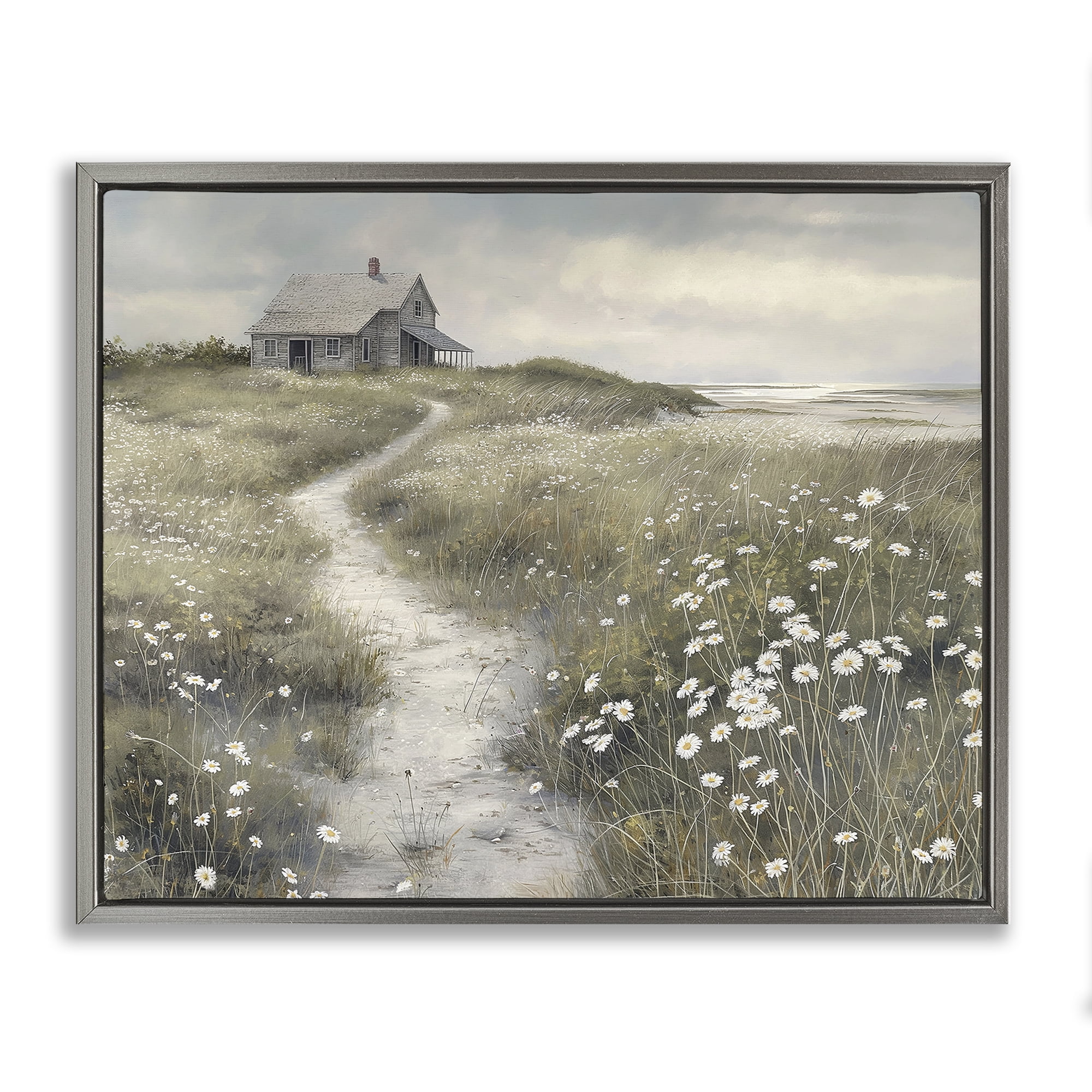 Stupell Industries Pathway To Coastal Cottage Gray Framed Floater Canvas Wall Art, design by Imagine It Images