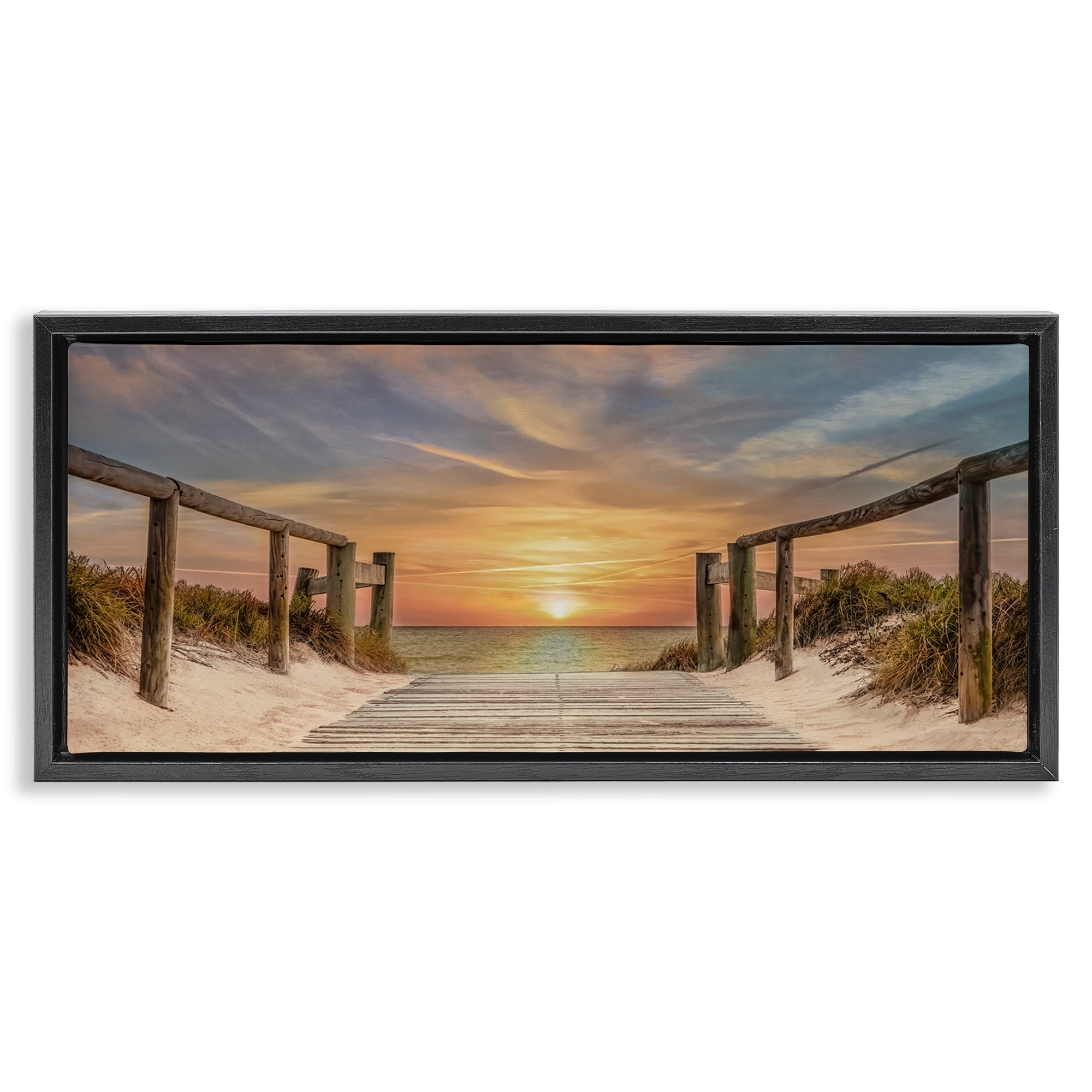 Stupell Industries Pathway To Sunset Black Framed Floater Canvas Wall Art, design by Mike Caliascibetta