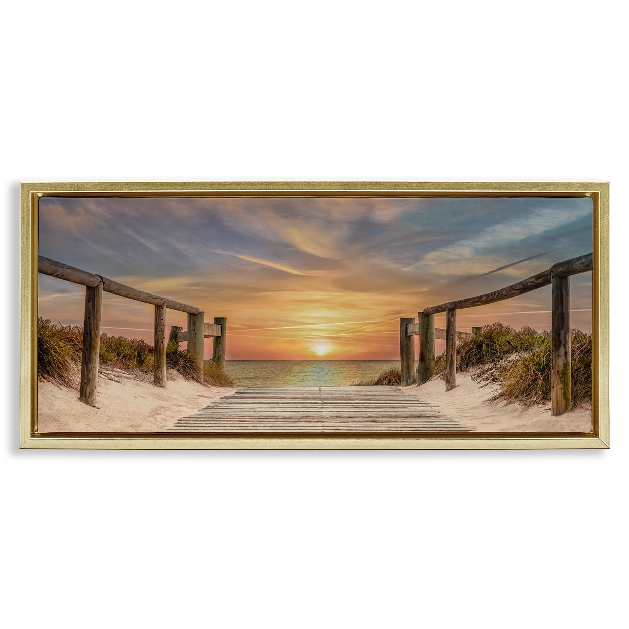 Stupell Industries Pathway To Sunset Gold Framed Floater Canvas Wall Art, design by Mike Caliascibetta