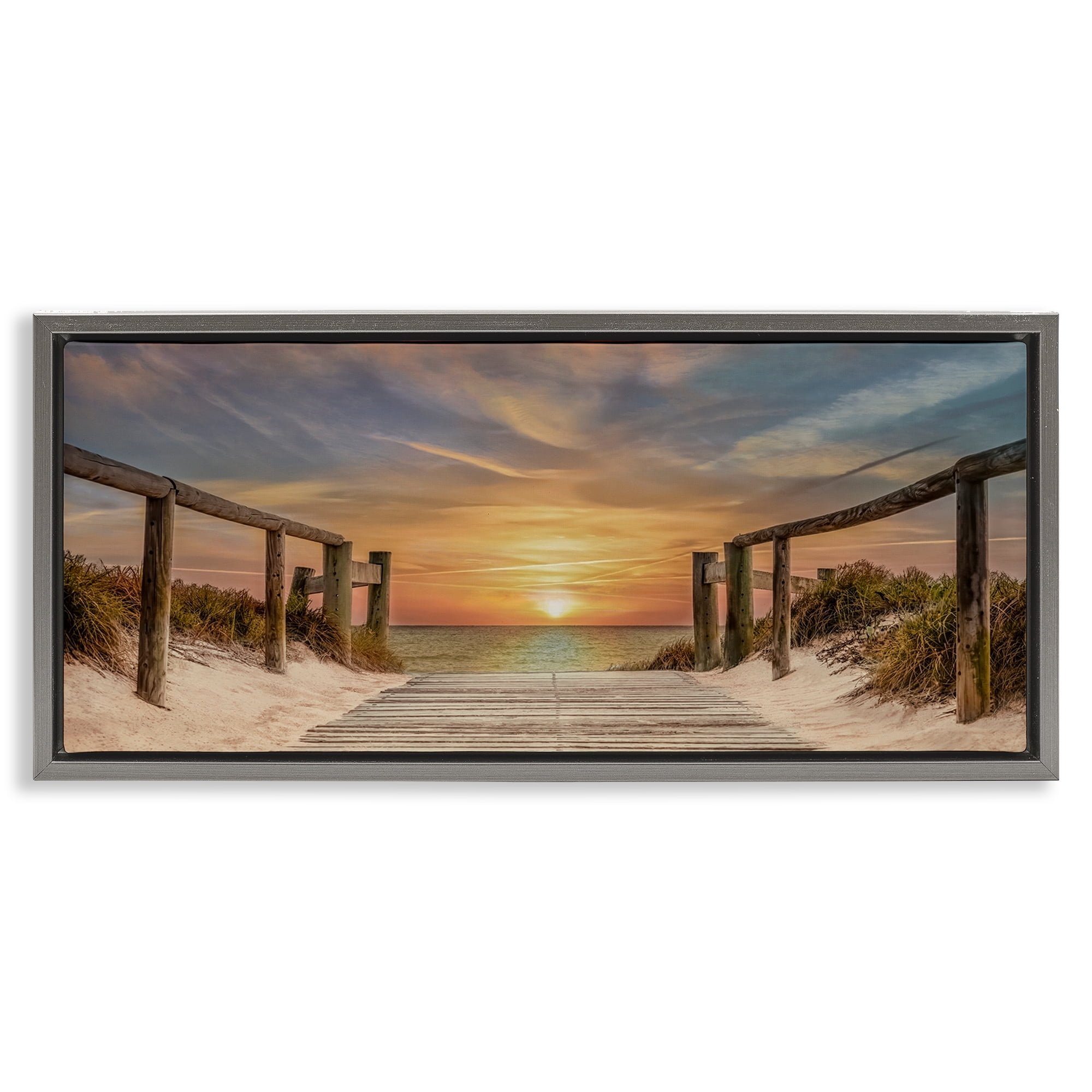 Stupell Industries Pathway To Sunset Gray Framed Floater Canvas Wall Art, design by Mike Caliascibetta
