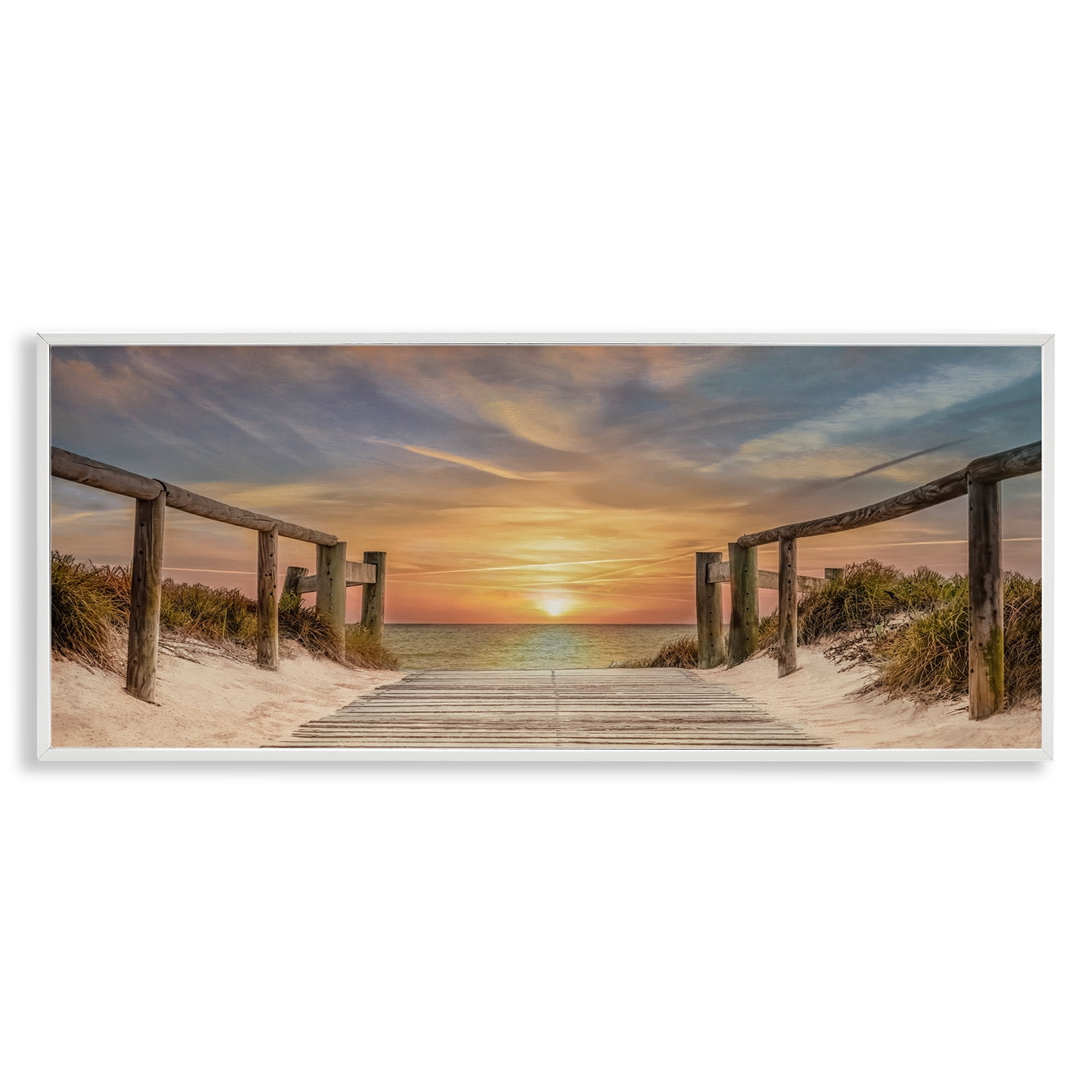 Stupell Industries Pathway To Sunset White Framed Giclee Art, design by Mike Caliascibetta