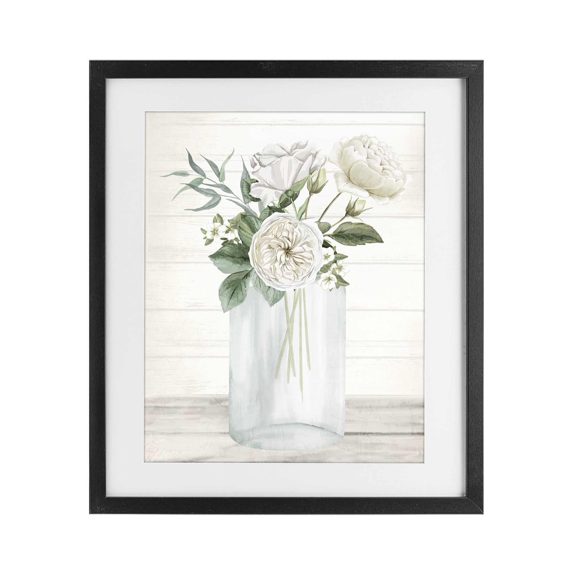 Stupell Industries Patience Flower Vase Black Framed Print Under Glass, design by Kim Allen