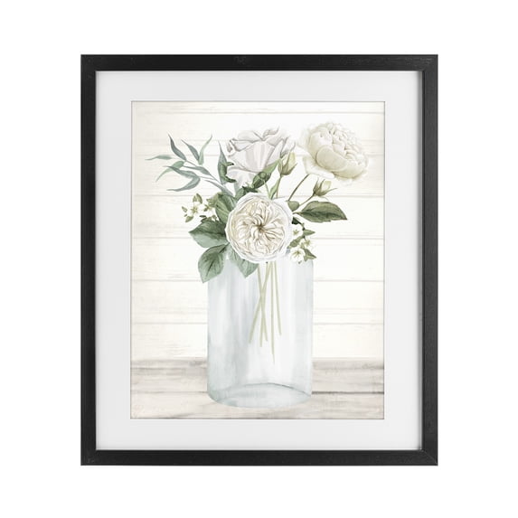Stupell Industries French Country Patience Flower Vase Black Framed Print Under Glass, 13 x 16, by Kim Allen