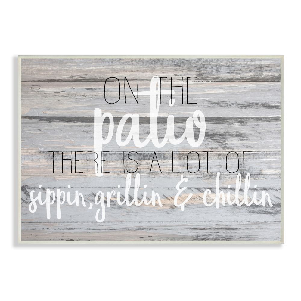 Stupell Industries Patio Country Home Wood Textured Word Design Wall Plaque Art by Kimberly Allen