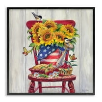 Stupell Industries Patriot Porch Still Life Patriotic Painting Black Framed Art Print Wall Art, 12 x 12