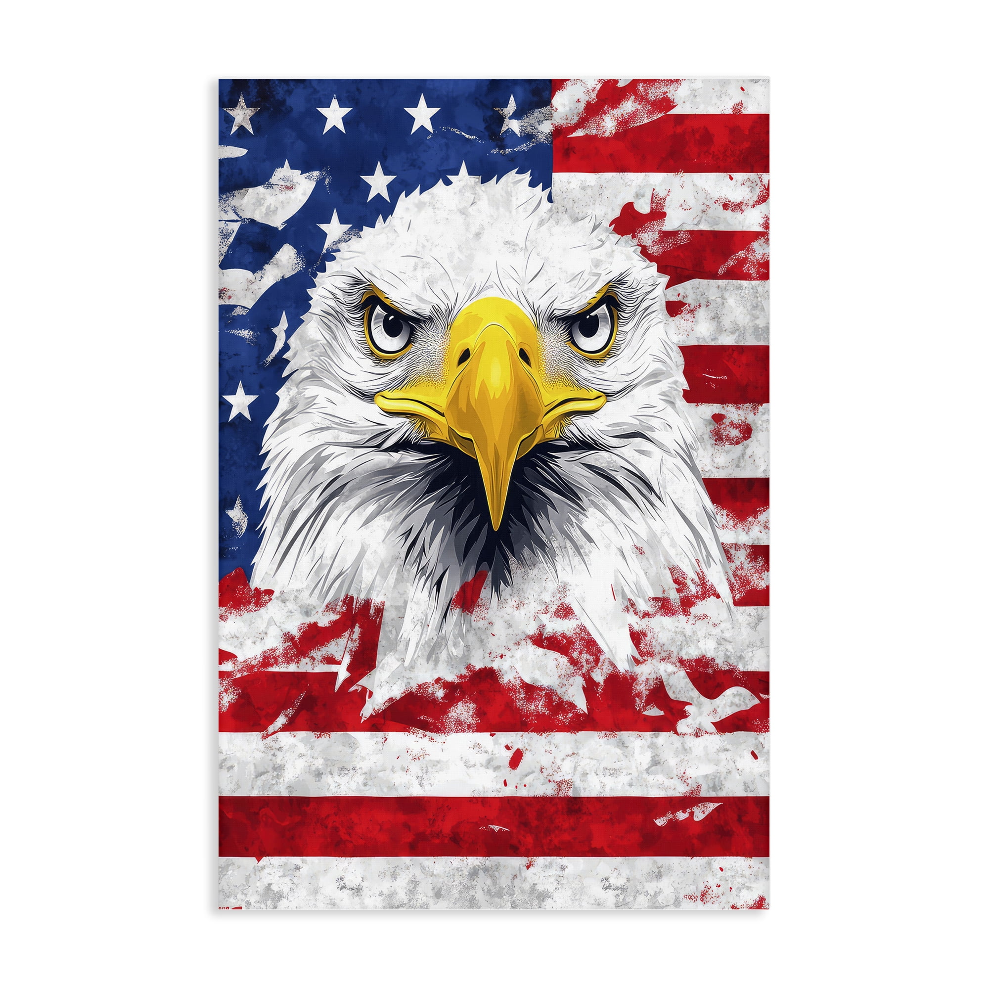 Stupell Industries Patriotic Bald Eagle Flag Canvas Wall Art, design by The Wands Want