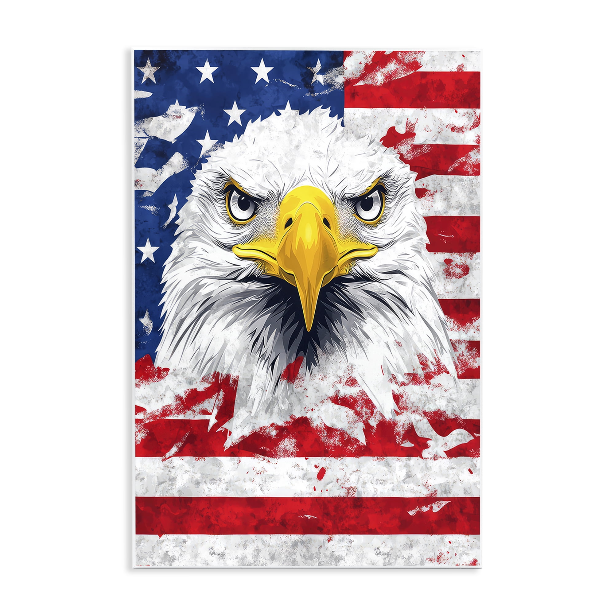 Stupell Industries Patriotic Bald Eagle Flag Wall Plaque Art, design by The Wands Want