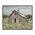 thumbnail image 1 of Stupell Industries Patriotic Barn & Cow Landscape & Nature Painting Black Framed Art Print Wall Art, 14 x 11, 1 of 2