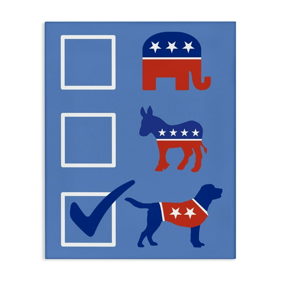 Stupell Industries Patriotic Dog Voting Election Canvas Wall Art design by Jedco Brands, Inc., 30 x 24