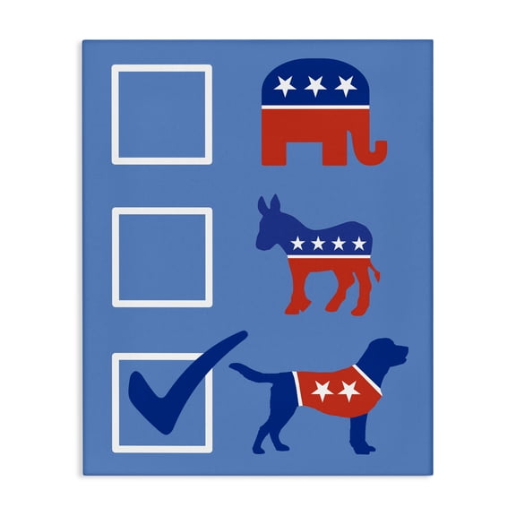 Stupell Industries Patriotic Dog Voting Election Canvas Wall Art design by Jedco Brands, Inc., 48 x 36