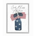 thumbnail image 1 of Stupell Industries Patriotic God Bless America Country Quote Jar Flags Framed Wall Art Design by Lettered and Lined, 11" x 14", Gray Framed, 1 of 8