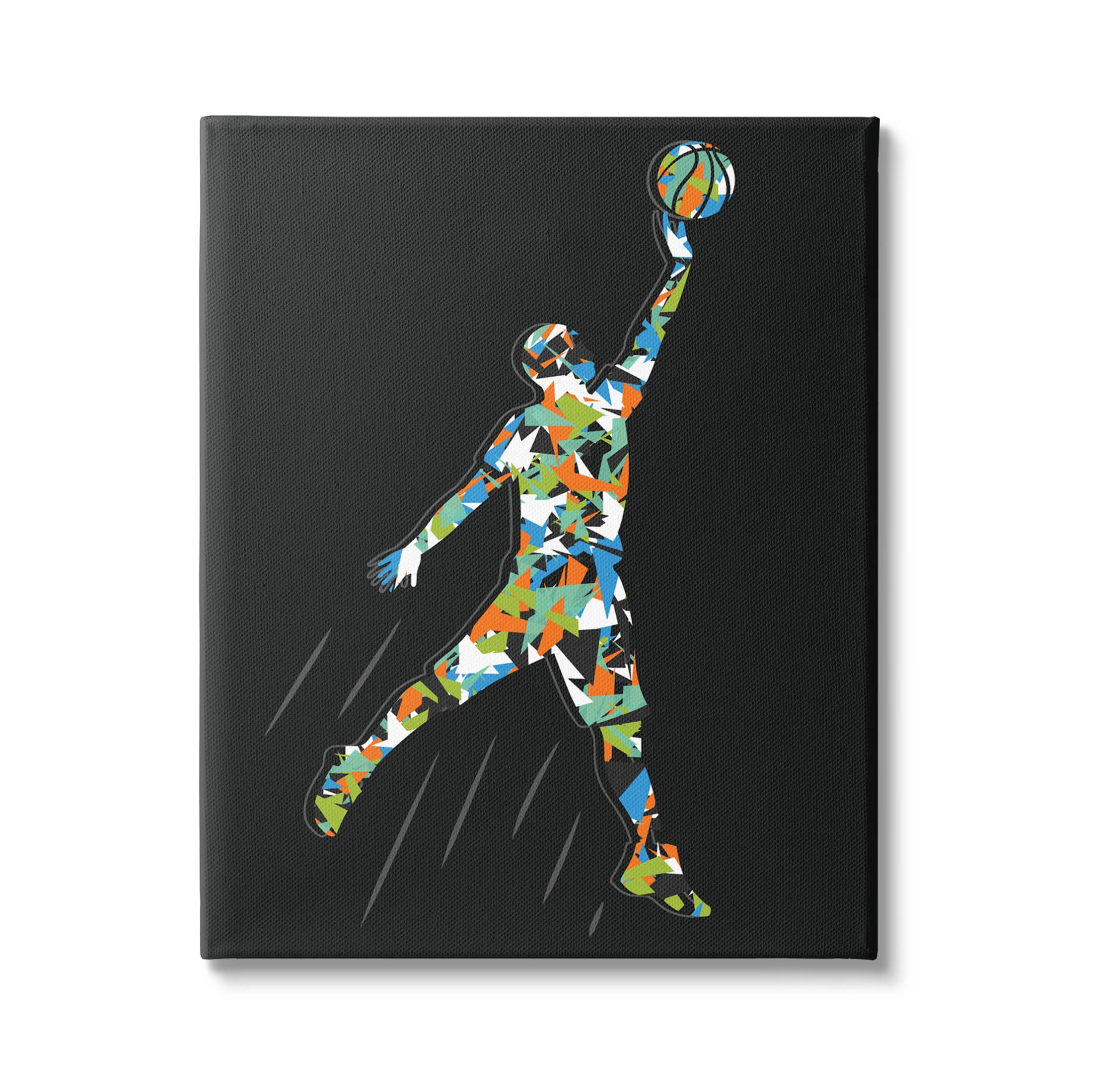 Stupell Industries Patterned Basketball Player Ball Graphic Art Gallery Wrapped Canvas Print Wall Art, Design by Arrolynn Weiderhold