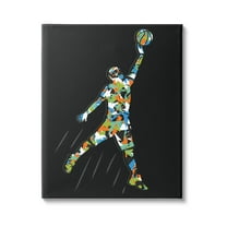 Stupell Industries Patterned Basketball Player Ball Graphic Art Gallery Wrapped Canvas Print Wall Art, Design by Arrolynn Weiderhold