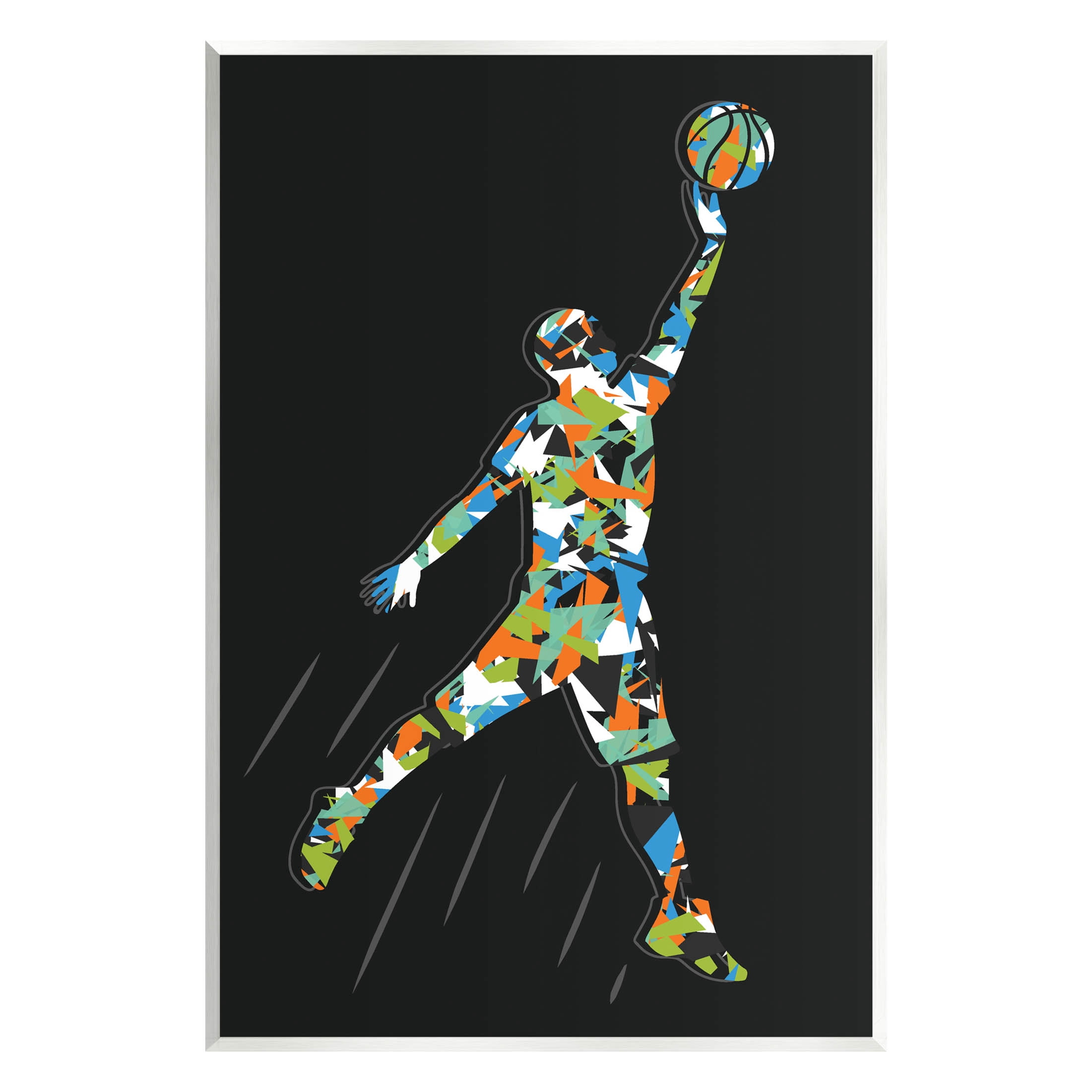 Stupell Industries Patterned Basketball Player Ball Graphic Art Unframed Art Print Wall Art, Design by Arrolynn Weiderhold