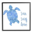 thumbnail image 1 of Stupell Industries Patterned Blue Sea Turtle Beach Phrase Calligraphy Painting Black Framed Art Print Wall Art, Design by Jackie Decker, 1 of 5