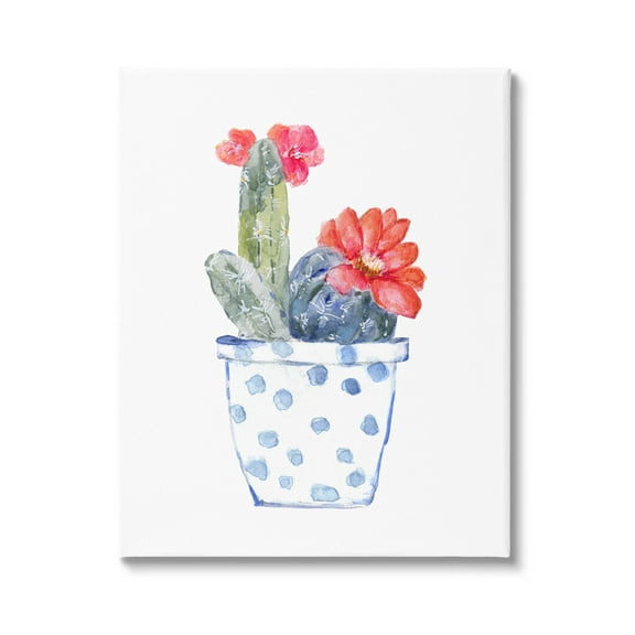 Stupell Industries Patterned Cactus Planter Graphic Art Gallery Wrapped Canvas Print Wall Art, Design by Sally Swatland